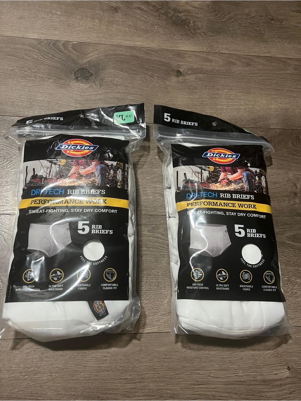 Dickies 10 Pairs Dri Tech Rib Briefs Size XL New